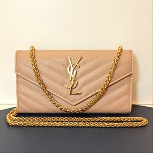 ✨YSL Yves saint Laurent light pink caviar wallet